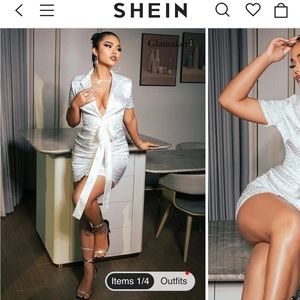 White Leopard Print Dress- Size M